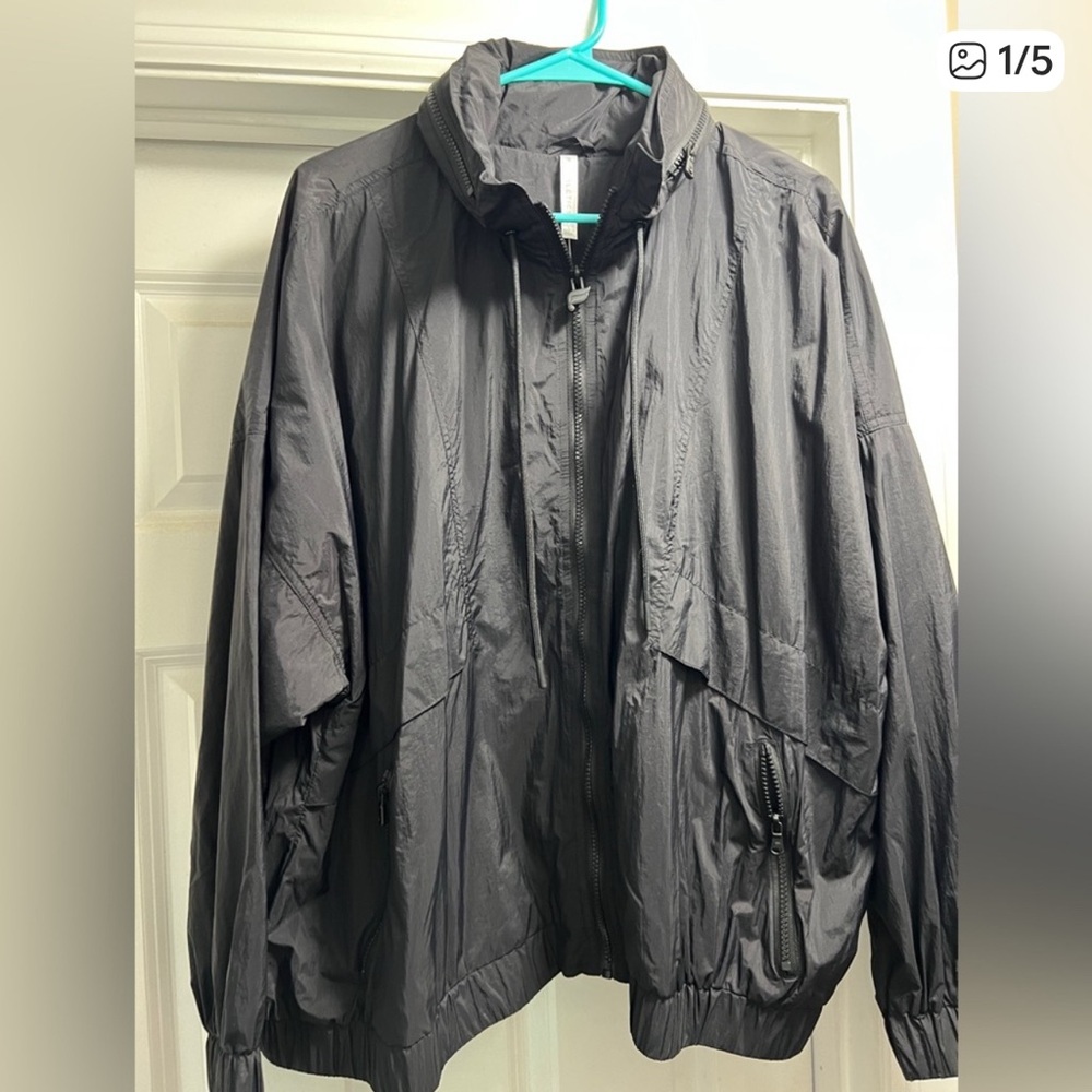 Fabletics Charcoal Windbreaker Jacket